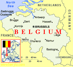 Karta över Belgien