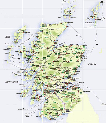 Karta över Skottland