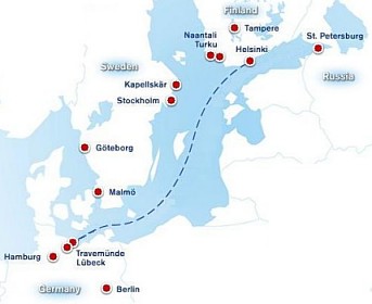 Finnlines Ruttkarta